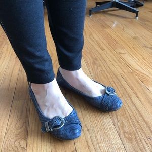 Dior Flats, Snakeskin, worn. 38.5, Blueish